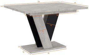 Masă de sufragerie Venag (gri deschis + Negru) (pentru 4 până la 6 persoane). 1055269