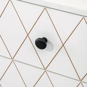 HOMCOM Comoda stil cu romburi cu 3 sertare si un dulap, Mobilier de living si dormitor din otel si MDF | AOSOM RO