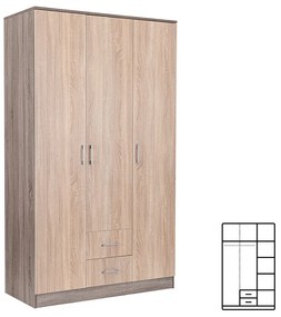 Dulap Miami 120x205 cm stejar Sonoma-stejar York