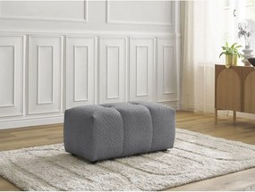 Taburet gri cu tapițerie din țesătură bouclé Roxelane – Bobochic Paris