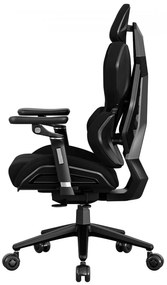 RXGAMER K6-6001 Scaun ergonomic, cotiere 5D, tetiera 2D, mecanism multifunctional inclinare/blocare, pivotant, Textil, Negru