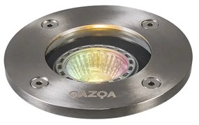 Spot inteligent de sol din oțel inoxidabil, inclusiv WiFi GU10 IP65 - Basic Round