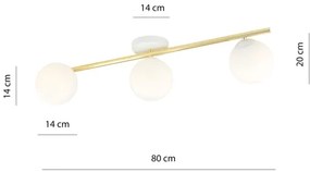 Plafonieră SPLENDI 3xE14/10W/230V alb/auriu