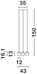 Lustra cu 5 pendule LED design modern ESSENTIAL