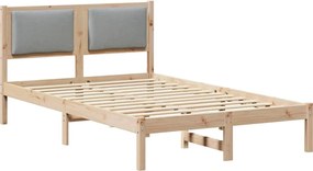 vidaXL Cadru de pat Gri deschis 120 x 190 cm Lemn de pin masiv