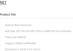 Lustra LED dimabila suspendata NET negru