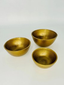 Set 3 boluri aurii Antique