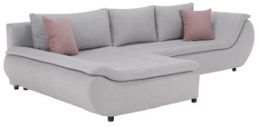 Set canapea, gri deschis / roz pudră, material textil, stânga, BRATO