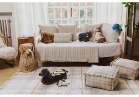 Covor crem-verde salvie lavabil, țesut manual din bumbac 140x190 cm Tartan Blue Sage – Lorena Canals