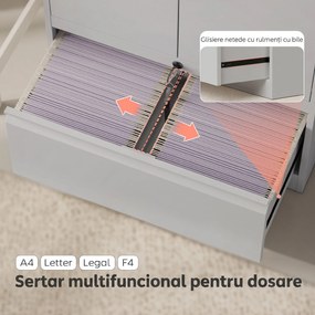 HOMCOM Dulap pentru Birou cu Raft Interior Reglabil și Sertar Alb | Aosom Romania