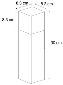 Lampă de exterior cu picior neagră cu abajur fumuriu 30 cm - Denmark