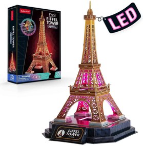 PUZZLE 3D TURNUL EIFFEL EDITIE LUMINOASA 51 PIESE - CUBICFUN (CUL534h)