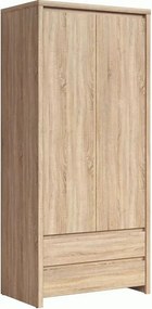 Dulap KASPIAN, stejar sonoma, PAL, cu 2 usi si 2 sertare, 90x56x201 cm