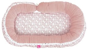 Cuib și pernă pentru bebeluși JUNIOR 2 în 1 roz MOTHERHOOD
