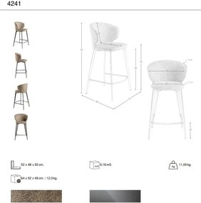 Scaun de bar LUX design italian Brown marbled