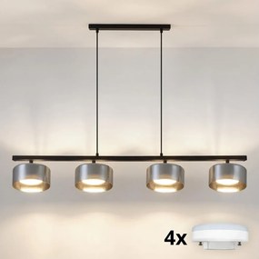 Brilagi - LED Lustră AURA LUX suspendată pe cablu 4xGX53/30W/230V negru/fumuriu