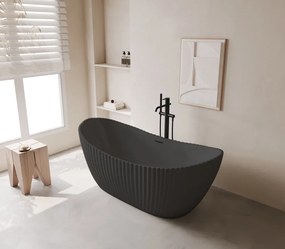 Cada acril freestanding Celeste Noir, Negru mat, 170 cm, 5049