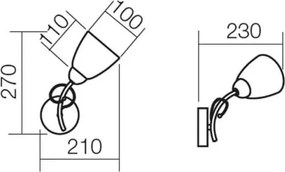 Lampă de perete NOELLA 1xE14/28W/230V alamă Redo 02-649