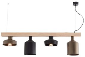 Lustra suspendata design decorativ Kinsey lemn/metal