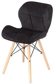 Scaune de sufragerie 4buc din catifea, negre CARBON