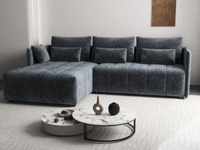 Colțar extensibil dumonde cu ladă de depozitare si sezut confortabil din spuma high-density, Malta Euphoria Grafit 235x185 cm