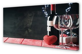 Tablouri canvas Inima de pahare de vin de sticlă