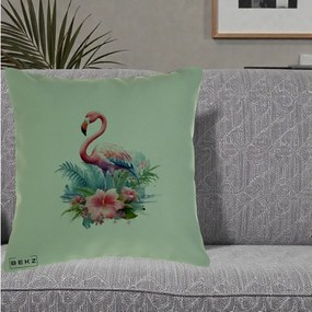 Perna Decorativa Raton in Halat Roz, 40x40 cm, Verde, Husa Detasabila, Perna Inclusa, BEKZ®