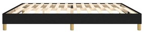 Cadru de pat box spring, negru, 200x200 cm, textil Negru, 25 cm, 200 x 200 cm