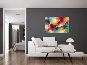 Tablou – Abstracție cu roșu (90x60 cm)