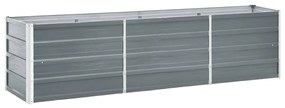 vidaXL Strat înălțat de grădină gri 240 x 40 x 45 cm oțel galvanizat