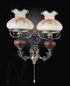 Aplica de perete design italian din alama cu lemn 636