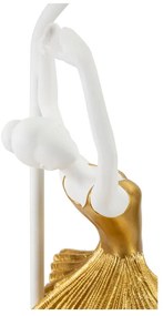 Veioză albă/aurie cu abajur textil (înălțime 64 cm) Dancer – Mauro Ferretti