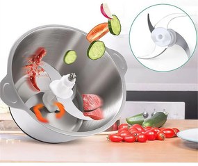 Tocator electric Sokany SK-7020, 4 lame din otel inoxidabil de inalta calitate, 400 W, 2L, recipient din Inox, Negru