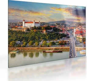 Tablou pe sticlă - Panorama bratislavei, Slovacia (70x50 cm)
