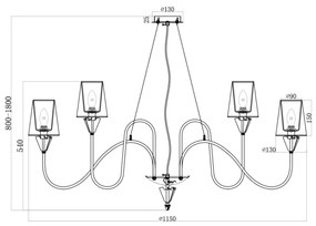 Candelabru elegant cu 12 brate FLORERO MYMOD078PL-12CH