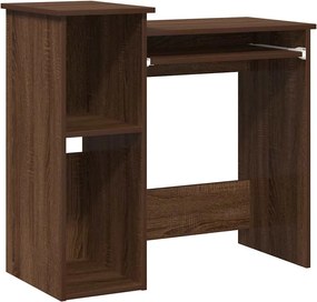 vidaXL Birou cu rafturi, stejar maro, 84x40x78 cm, lemn compozit