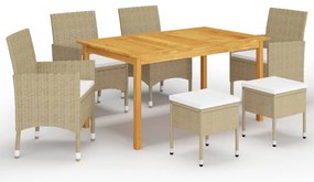 vidaXL Set mobilier de grădină, 7 piese, bej