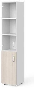 Dulap înalt Manager 39,9 x 42,2 x 196,5 cm, stânga, salcâm deschis / alb