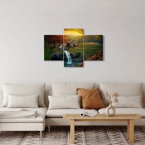 Tablou cu căbănuță în peisaj de poveste (90x60 cm)