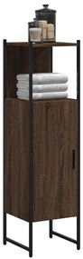 vidaXL Dulap de baie, stejar maro, 33x33x120,5 cm, lemn prelucrat