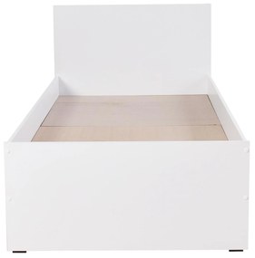 Pat de o persoană 90 cm Vobima 1 (alb) (cu somieră). 1094823