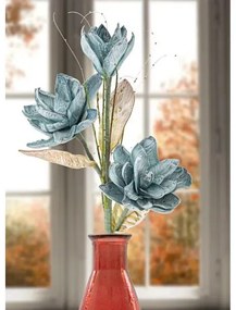 Floare artificiala albastra din plastic si metal, ø 30 x H90 cm, Magnolia Mauro Ferreti