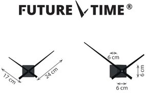 Ceas de design Future Time FT3000GY Cubic grey, autoadeziv, diam. 50 cm