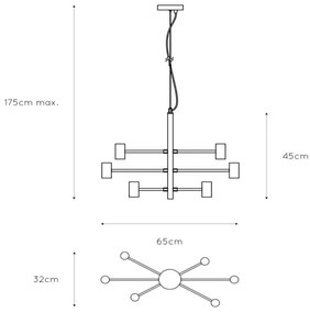 Lucide 21421/06/30 - Lustră pe cablu LEANNE 6xE27/60W/230V