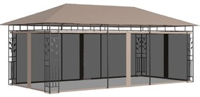 vidaXL Pavilion cu plasă anti-țânțari, gri taupe, 6x3x2,73 m, 180 g/m²