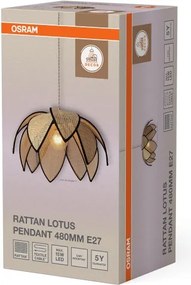 Osram - Pendul pe cablu DECOR RATTAN 1xE27/15W/230V Ø 48 cm bej/negru