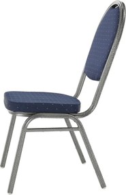 Scaun, rabatabil, textil albastru închis/gri cadru, JEFF 2 NEW