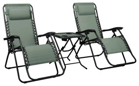 Delux 2x șezlong și set de masă verde