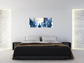 Tablou - Samurai, aquarel (120x50 cm)