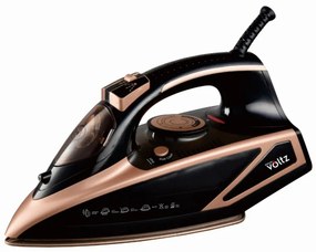 Resigilat: Fier de calcat Oliver Voltz OV51050I, 3000W, 420 ml, Ceramic, Oprire automata, Abur, Negru/auriu